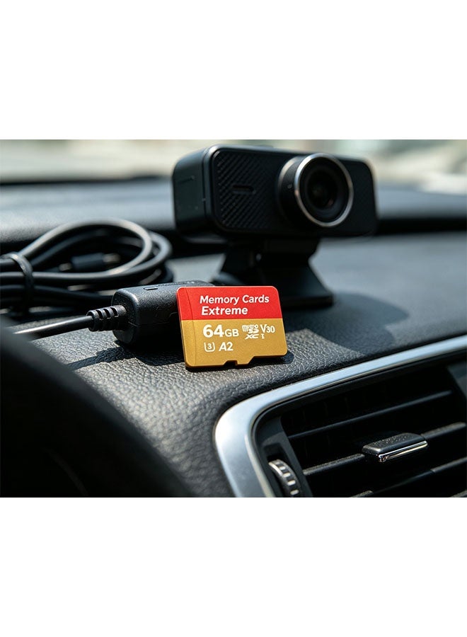 64GB high-end storage card, microSDXC type, supports full HD video, suitable for smartphones, dashcam, action cameras and surveillance cameras. - Image 4