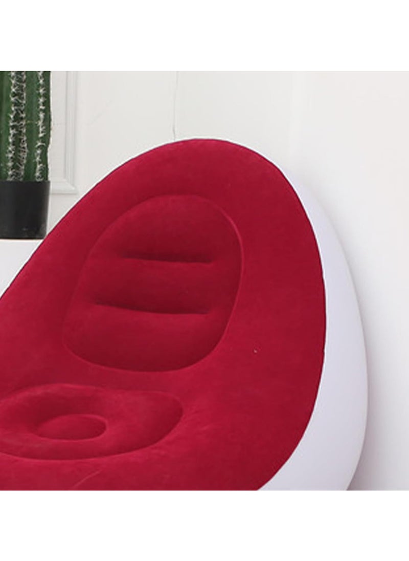 Inflatable Lounge Chair with Sofa, Inflatable Air Lounge Chair with Footrest in White and Red