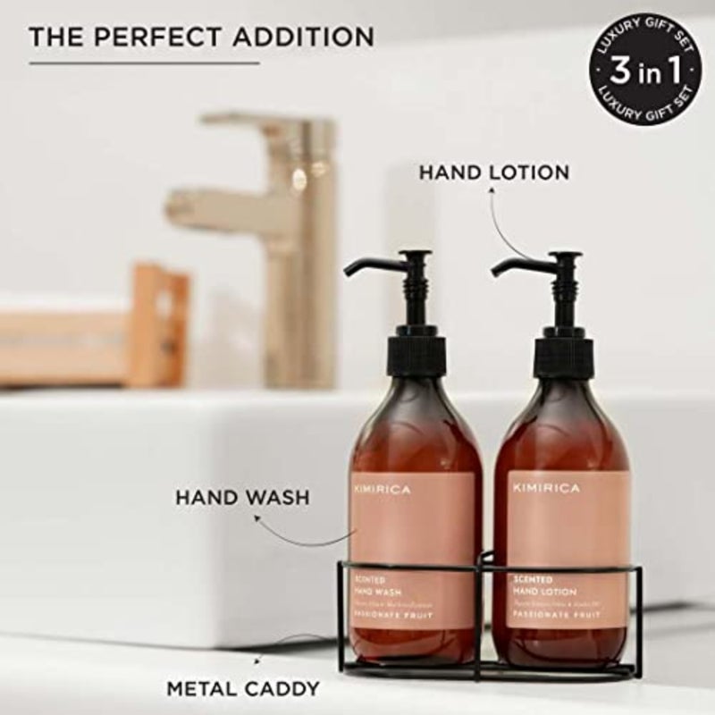 Gift Set Hand Wash Hand Lotion Duo Caddy Set 100 Vegan Paraben Free Long Lasting fragrance Luxury Gift set Premium Gift hamper 300mlx2 - Image 3