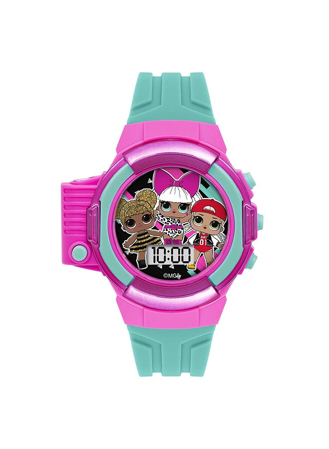 Disney Girls Digital Round Shape Silicone Wrist Watch - LOL4489 - 42 Millimeter - Image 1