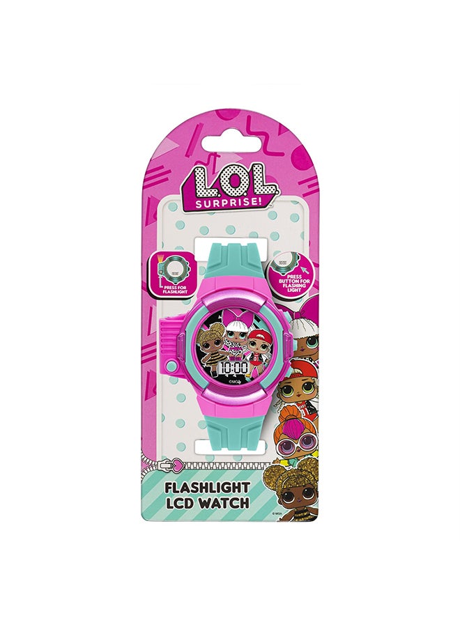 Disney Girls Digital Round Shape Silicone Wrist Watch - LOL4489 - 42 Millimeter - Image 3