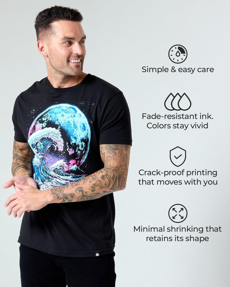 INTO THE AM Tropic Hut Tee T-Shirt - Cool Space Design Tees for Men (Cream, Large) - Image 5