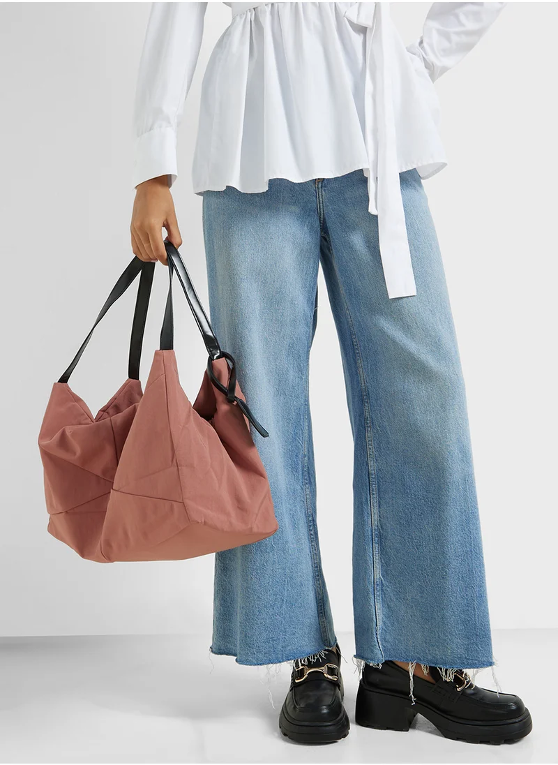 جينجر Panel Detail Slouchy Shopper Bag