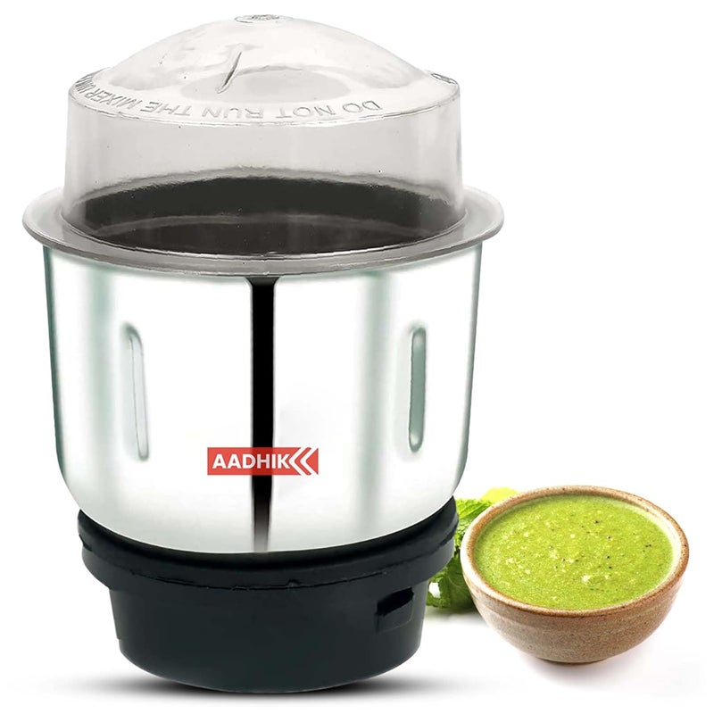 AADHIK Mixer Jar 400 ml Chutney Jar, Quality Stainless Steel Blades, Suitable for All mixer Grinder With 4 Teeth Lock- Pack Of 1 - Image 1