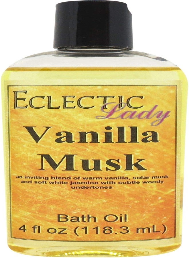 Eclectic Lady Vanilla Musk Bath Oil, Scented Body Oil, Relaxing Bathing Oil, 4 oz - Image 1