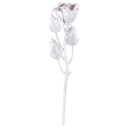 Osasbazaar Sterling Silver Artificial Rose Flower with Purity Certificate and Gift Box (Silver, Pack of 1) - Image 1
