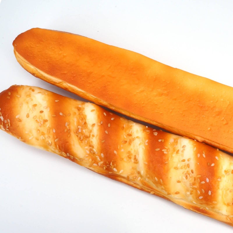 GiftYou Long Fake Baguette and Realistic French Bread - Artificial Cake Dessert Decor and Faux Pastries Food Replica for Kitchen and Bakery Display (Long Sesame Baguette) - Image 5