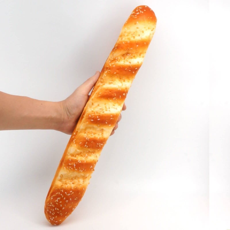 GiftYou Long Fake Baguette and Realistic French Bread - Artificial Cake Dessert Decor and Faux Pastries Food Replica for Kitchen and Bakery Display (Long Sesame Baguette) - Image 1