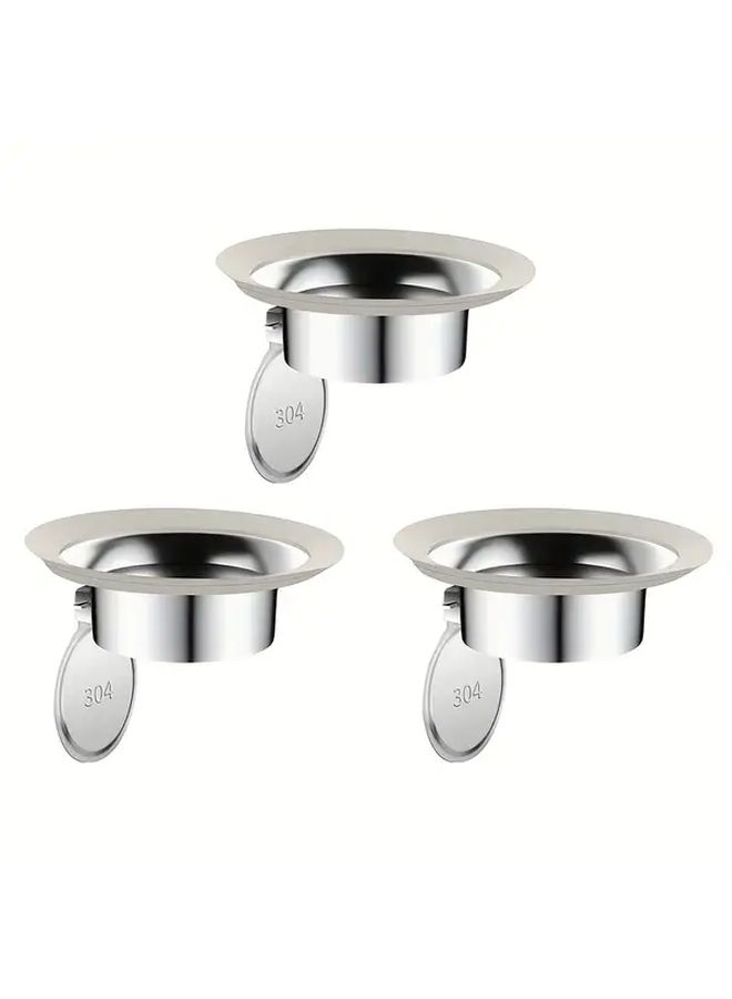 Large Stainless Steel Toilet Odor Proof Drain Stopper 3 Pack Anti Odor Backflow Preventer Plug - Image 1