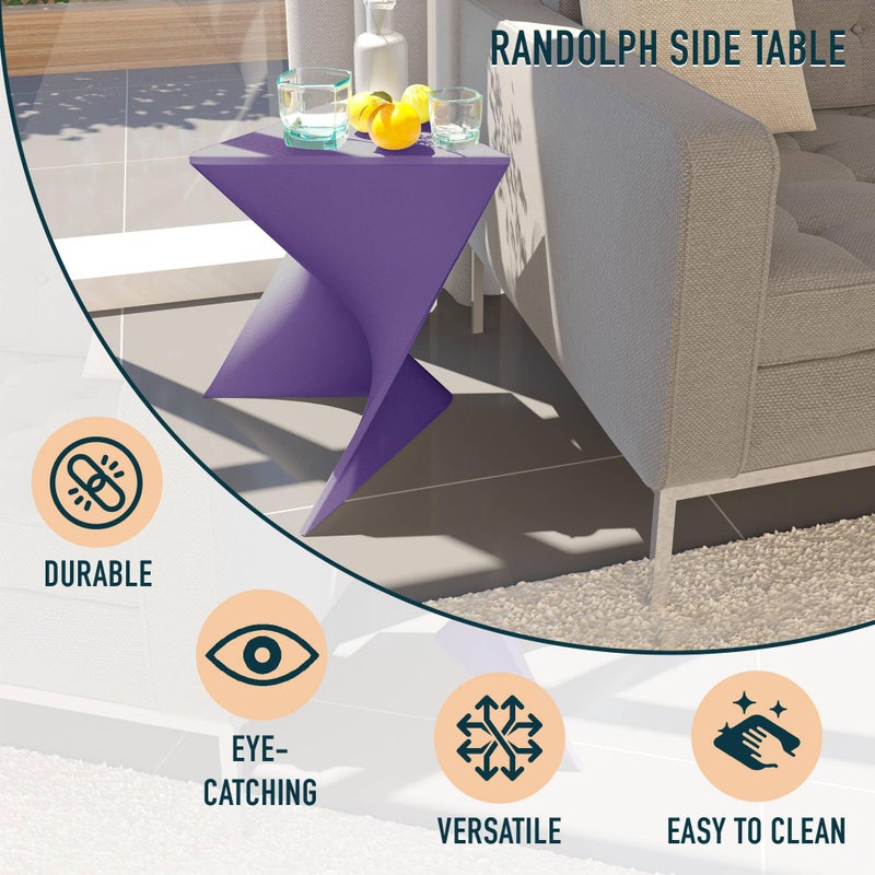 LeisureMod طاولة جانبية عصرية باللون الأرجواني من LeisureMod - طاولة زينة أنيقة لغرفة النوم وغرفة المعيشة - Image 2