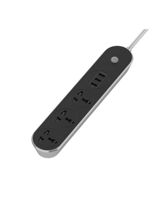 REBENUO SC3301 Quick Charge USB Power Strip Black/Grey - Image 1