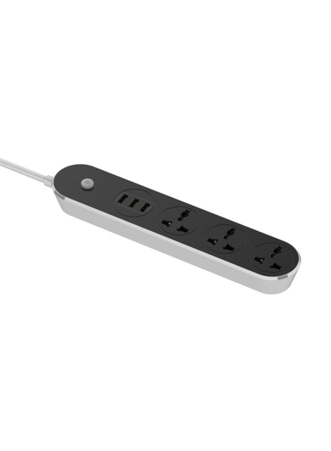 REBENUO SC3301 Quick Charge USB Power Strip Black/Grey - Image 2