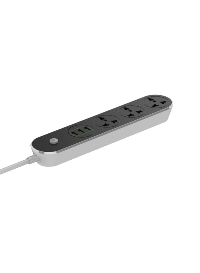 REBENUO SC3301 Quick Charge USB Power Strip Black/Grey - Image 3
