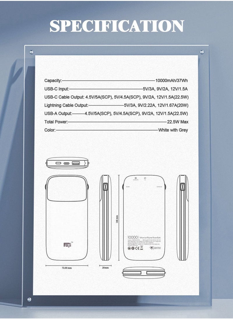 Foji - Foji 10000 mAh Power Bank With Charging Cable LED Digital Display - Image 1