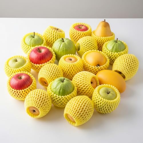 Blue max Fruit Covering & Packaging Foam Net | Reusable Protective Cushioning for Apples, Pears, Mangoes, Breathable, Fruit Covering to Prevent Damage During Transit & Storage | Yellow | 10MTR - Image 4