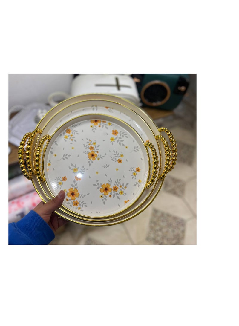 طقم صواني ميلامين 3 قطع مقاسات مختلفه - Image 3