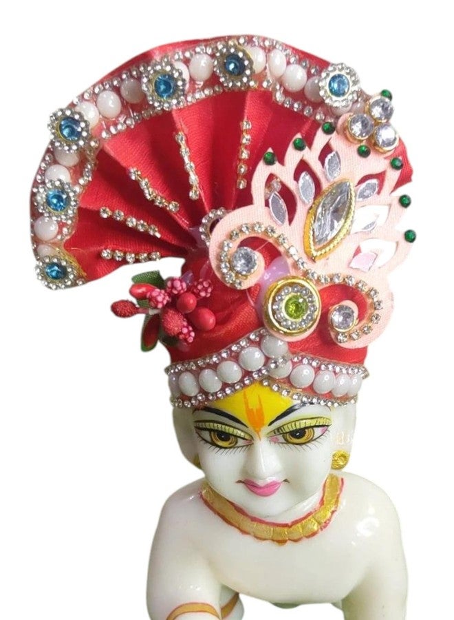 PARTISH Heavy Pagdi for Laddu Gopal Size 0 (Pack of 4) | Mukut for Ladoo Gopal | Bal Gopal | Kanha Ji | Thakur Ji (Size 0) - Image 4