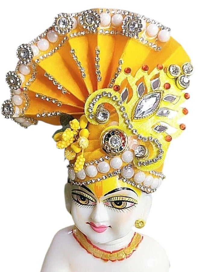 PARTISH Heavy Pagdi for Laddu Gopal Size 0 (Pack of 4) | Mukut for Ladoo Gopal | Bal Gopal | Kanha Ji | Thakur Ji (Size 0) - Image 2