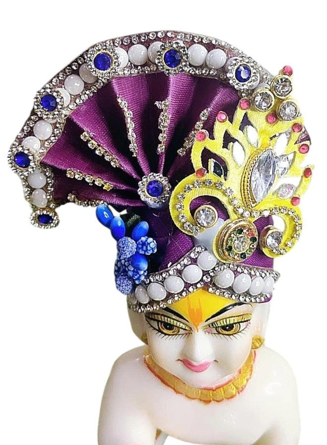 PARTISH Heavy Pagdi for Laddu Gopal Size 0 (Pack of 4) | Mukut for Ladoo Gopal | Bal Gopal | Kanha Ji | Thakur Ji (Size 0) - Image 5