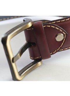 Al-Zaza Leather Premium Handcrafted Leather Belt - Handcrafted Belts Available in Black, Brown & Maroon - Polished Leather Belts  - Image 2