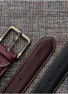 Al-Zaza Leather Premium Handcrafted Leather Belt - Handcrafted Belts Available in Black, Brown & Maroon - Polished Leather Belts  - Image 4