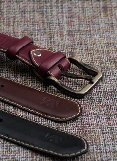 Al-Zaza Leather Premium Handcrafted Leather Belt - Handcrafted Belts Available in Black, Brown & Maroon - Polished Leather Belts  - Image 5