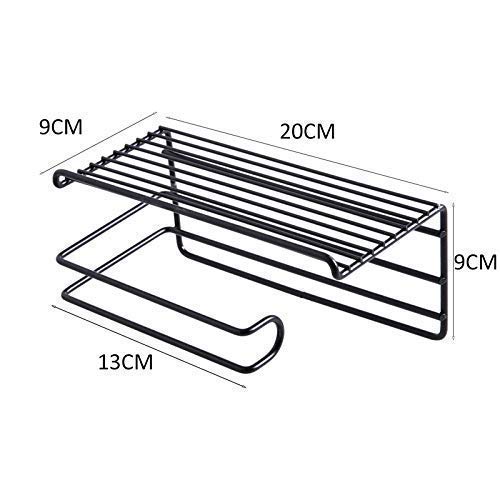 iSTAR Self-Adhesive Toilet Paper Holder with Shelf | Wall Mounted Tissue Paper and Towel Storage Rack | Bathroom Organizer with Mobile Phone Storage Shelf and Toilet Tissue Dispenser (Black) - Image 5