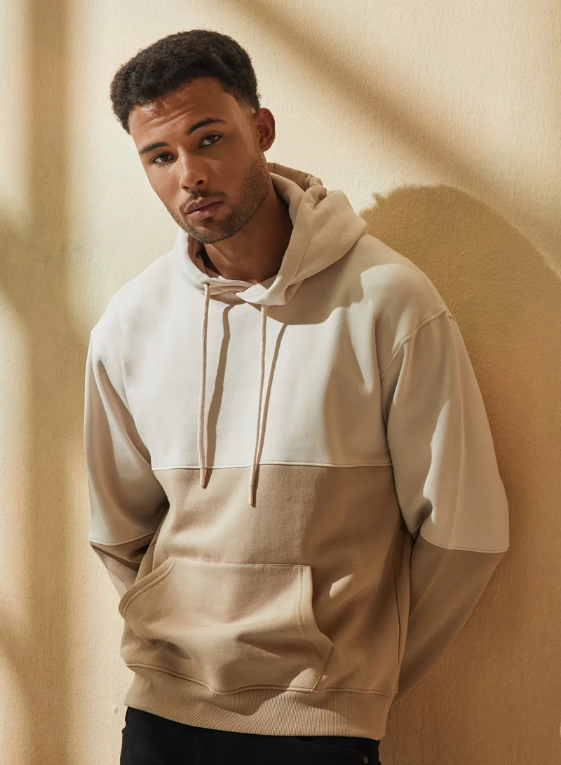 Styli Eco Earth Relaxed Fit Color Block Terry Hoodie