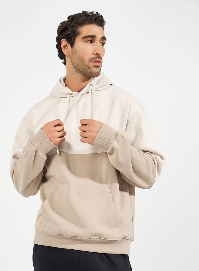 Eco Earth Relaxed Fit Color Block Terry Hoodie