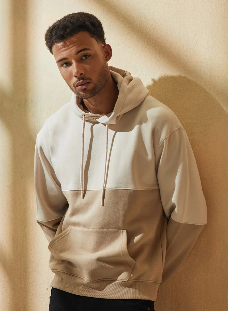 Styli Eco Earth Relaxed Fit Color Block Terry Hoodie