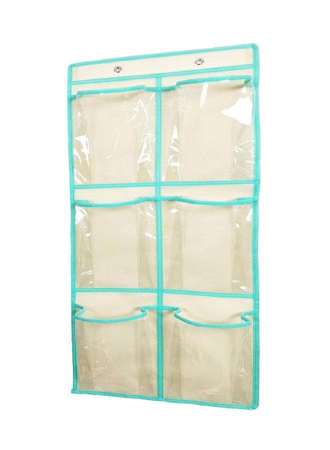 ANIZER Over The Door Shoe Organizer Hanging Narrow Closet Door Shoe Storage Large Clear Pockets Chart (6 POCKETS) - Image 1