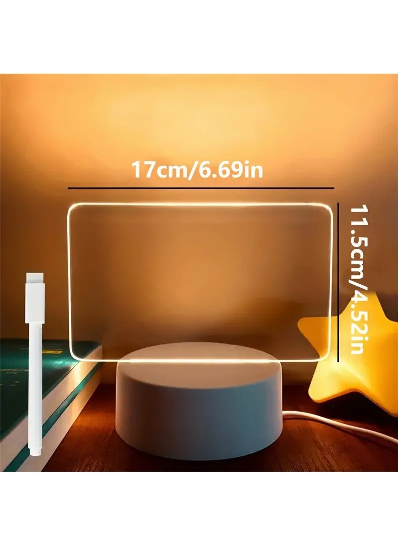 هايدو - مصباح طاولة مخصص بلوحة رسائل ذاتية الصنع مزود بإضاءة ليلية يعمل بمنفذ USB مع قلم قابل للمسح - Image 1