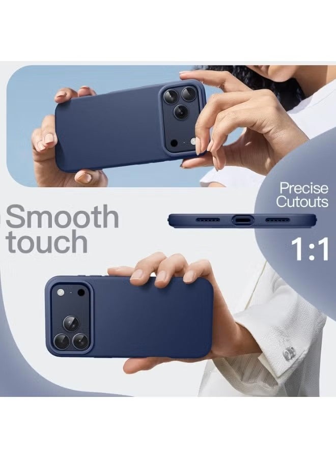 general Shockproof Liquid Silicone Protective Case for iPhone 17 Pro – Midnight Blue - Image 4