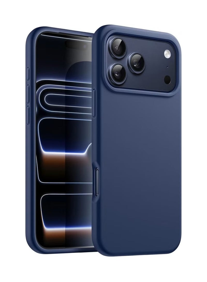 general Shockproof Liquid Silicone Protective Case for iPhone 17 Pro – Midnight Blue - Image 1