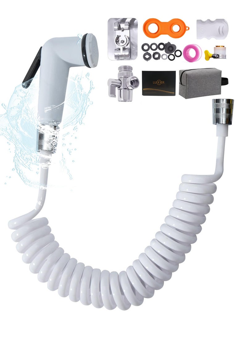 أكثر حظا بخاخ شطاف بيديت محمول، طقم شطاف عالي الضغط مع 3 خرطوم ومحول عالمي للصنابير بقطر 13-24 مم. مناسبة للمنزل/الفندق/الحمام/الحديقة - Image 1