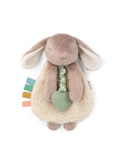 Itzy Ritzy - Itzy Lovey Including Teether - Baby Lovey With Teether, Textured Ribbons & Dangle Arms - Features Crinkle Sound, Sherpa Fabric And Minky Plush (Taupe Bunny)  - Image 1