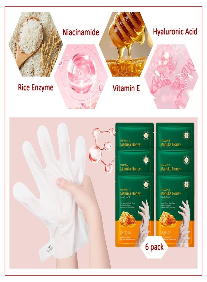PPPanYiDi Hand Masks Moisturizing Gloves,6 Pairs Hydrating Hand Peel Masks Gift Set for Dry Cracked Hands Care,Long-lasting and Non-greasy Hand Moisturizer Gloves for Women H - Image 3