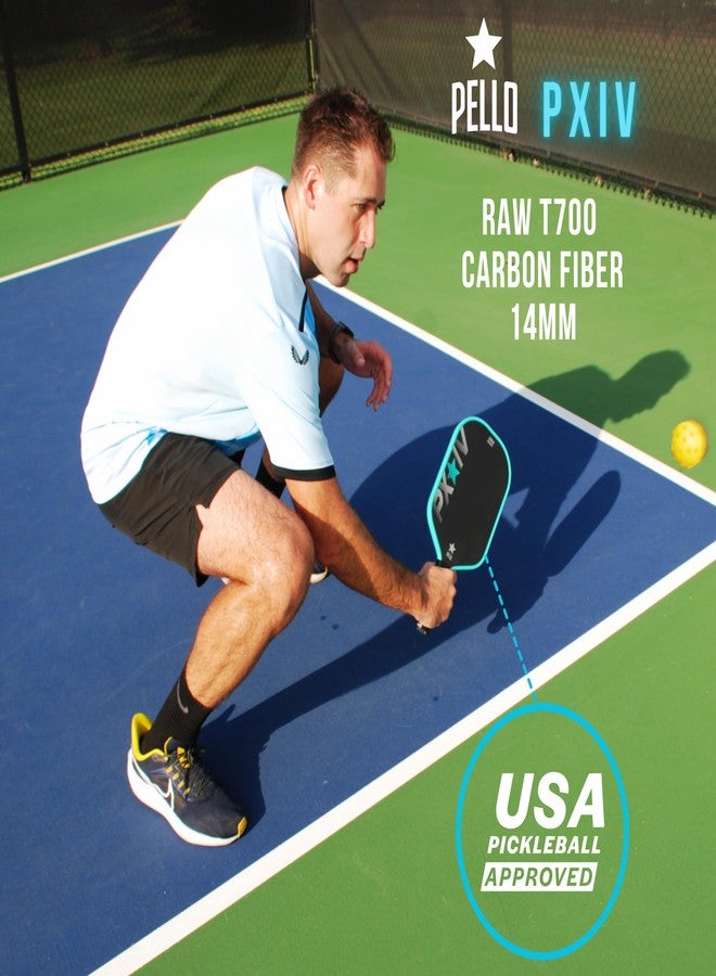 PELLO PXIV Carbon Fiber Pickleball Paddle | USAPA Approved | Toray 700 Carbon Fiber face | Polypropylene Honeycomb Core | Pickle Ball Racket for Power, Spin and Control - Image 2