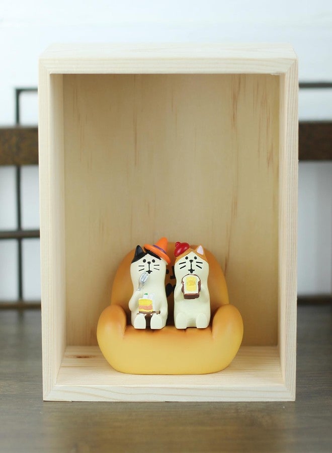 Mevodeata 2Pcs Cute Mini Cat Figurine with Bread Sofa Resin Cat Figure for Office Home Decor - Cute Cat Gift for Cat Lovers - Image 5