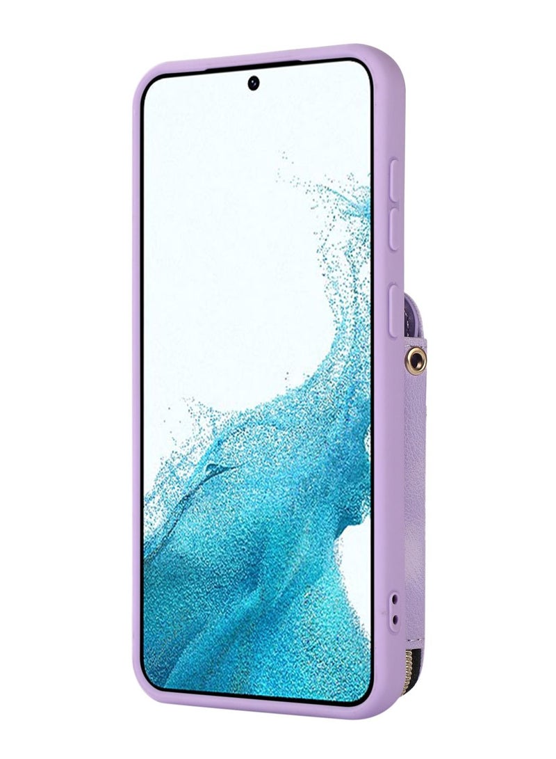 Suteni Zipped Back Cover Card Slots Leather Phone Case for Samsung - Image 2