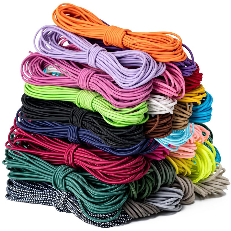 Aegero Elastic Bungee Cord, 1/8" x 50' Heavy Duty Bungie Cord,Kayak Stretch String Rope,Black Shock Cords,for DIY Projects,Kayak Strap Tarp Tie Down Canopy Boating Camping Tent Crafting Patio - Image 1