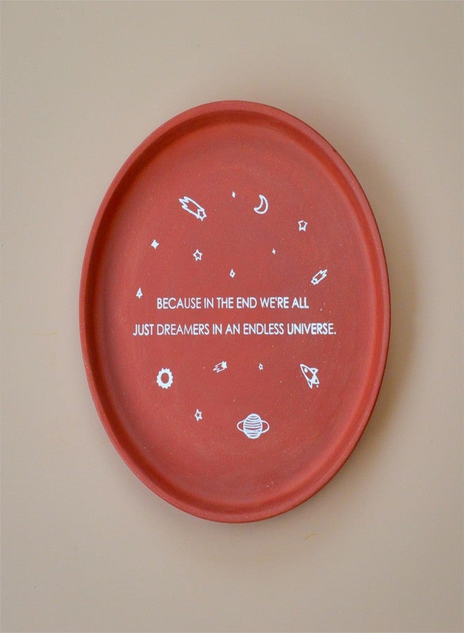 ALMIRO TREE Sanskrit Quotes Set Of 3 Terracotta Wall Plates 8 inches | Decorative Wall Plates Set | Home Decor | Motivational Sanskrit Quote (Universe Quote) - Image 2