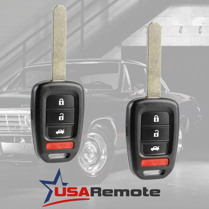 USARemote Car Key Fob Keyless Entry Remote for Honda Accord, CR-V, and Civic - Set of 2 - Image 2