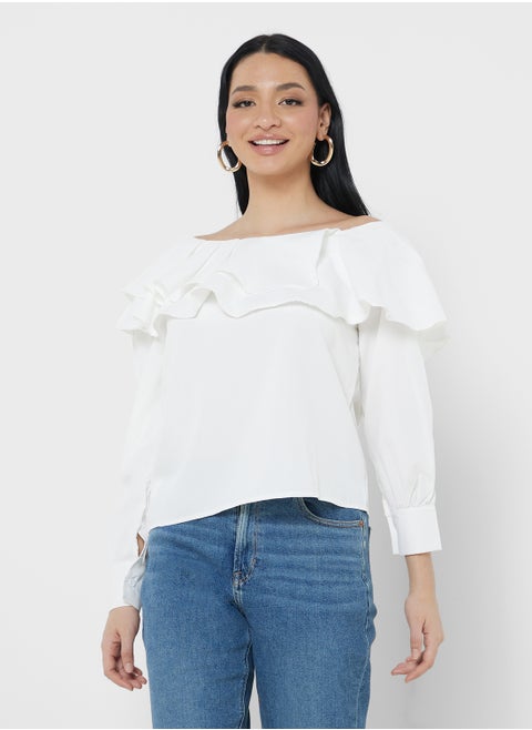 One Shouldered Ruffle Top