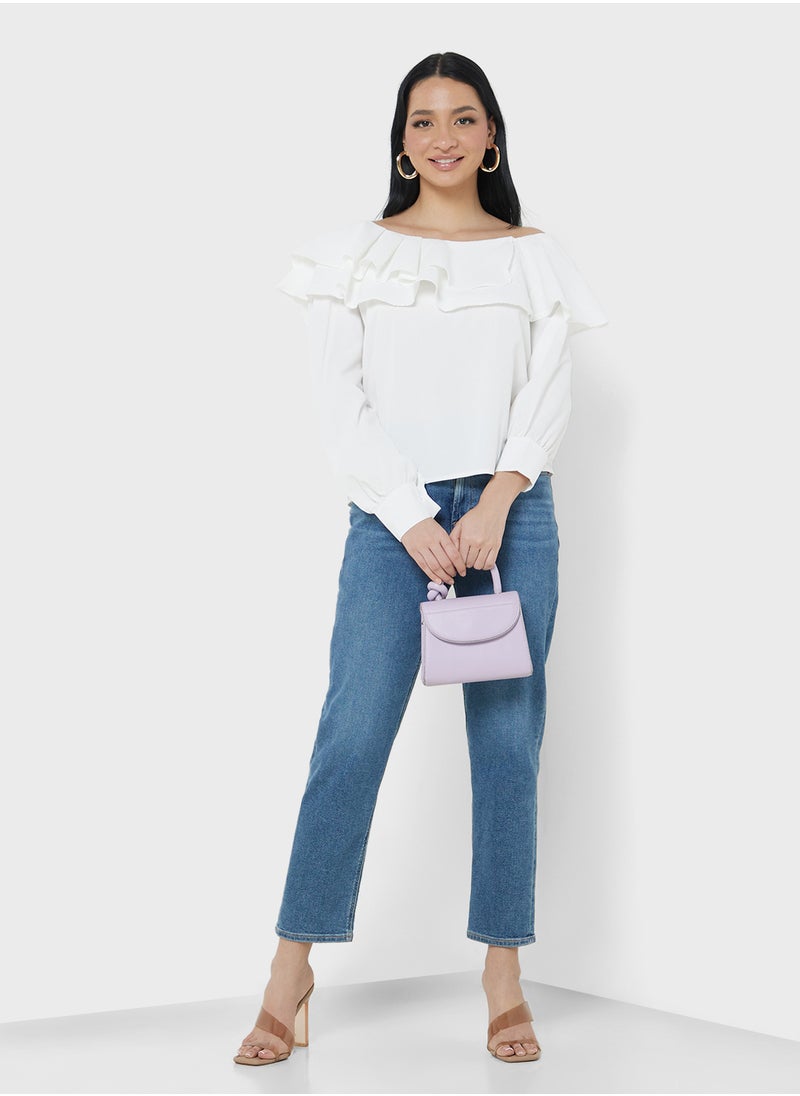 One Shouldered Ruffle Top