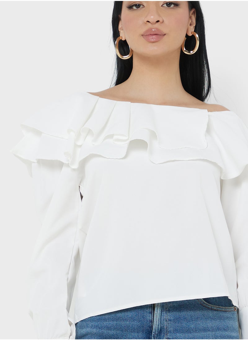 One Shouldered Ruffle Top