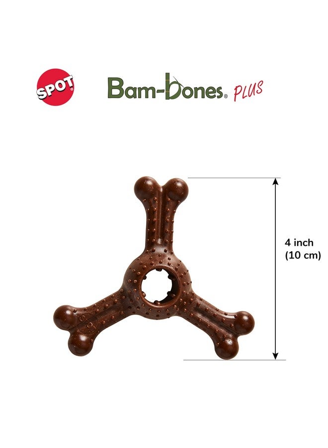 Ethical Pet Spot BamBones Plus Triple Chew  Bamboo Fiber & Nylon, Durable Long Lasting Dog Toy For Aggressive Chewers  Great For Adult Dogs & Teething Puppies Under 30Lbs, NonSplintering, 4In, Bison Flavor - Image 3