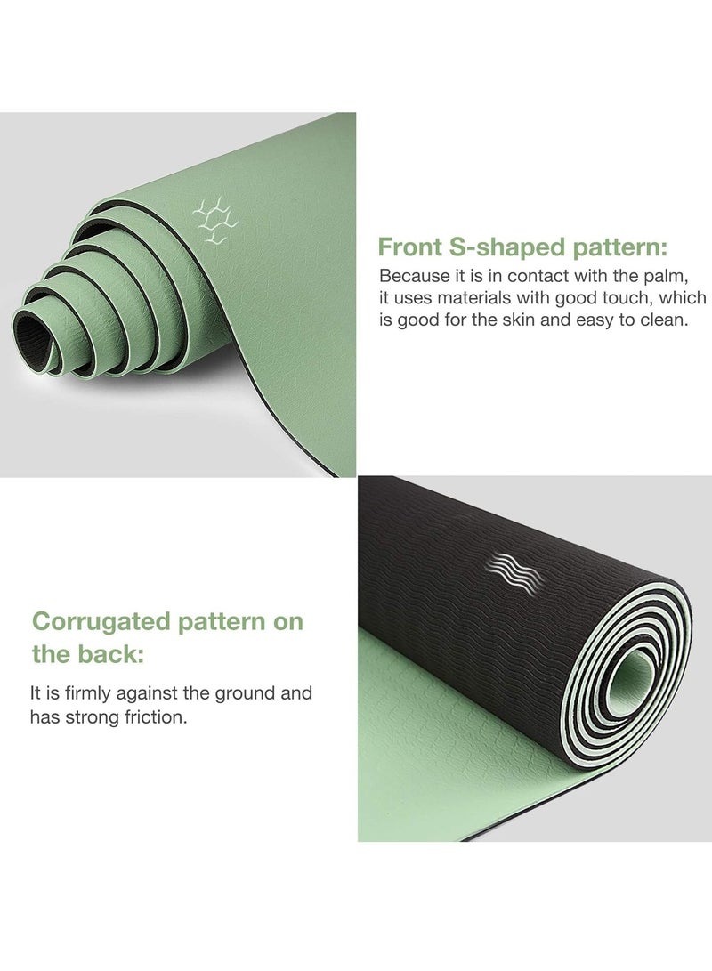 Nariele Yoga Mat, Extra Thick 6MM TPE Fitness Exercise Mat with Carrying Sling  Storage Bag, Workout Mats for Women Men, for Home, Pilates and Floor Exercises - Image 2