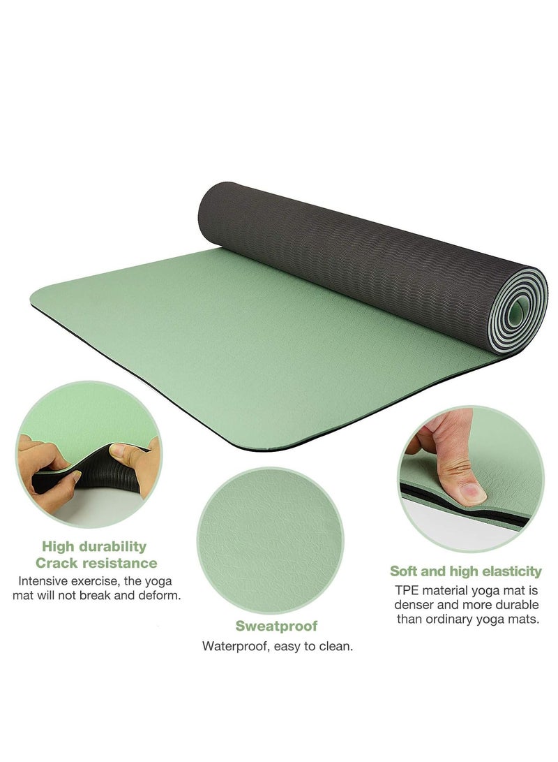 Nariele Yoga Mat, Extra Thick 6MM TPE Fitness Exercise Mat with Carrying Sling  Storage Bag, Workout Mats for Women Men, for Home, Pilates and Floor Exercises - Image 4