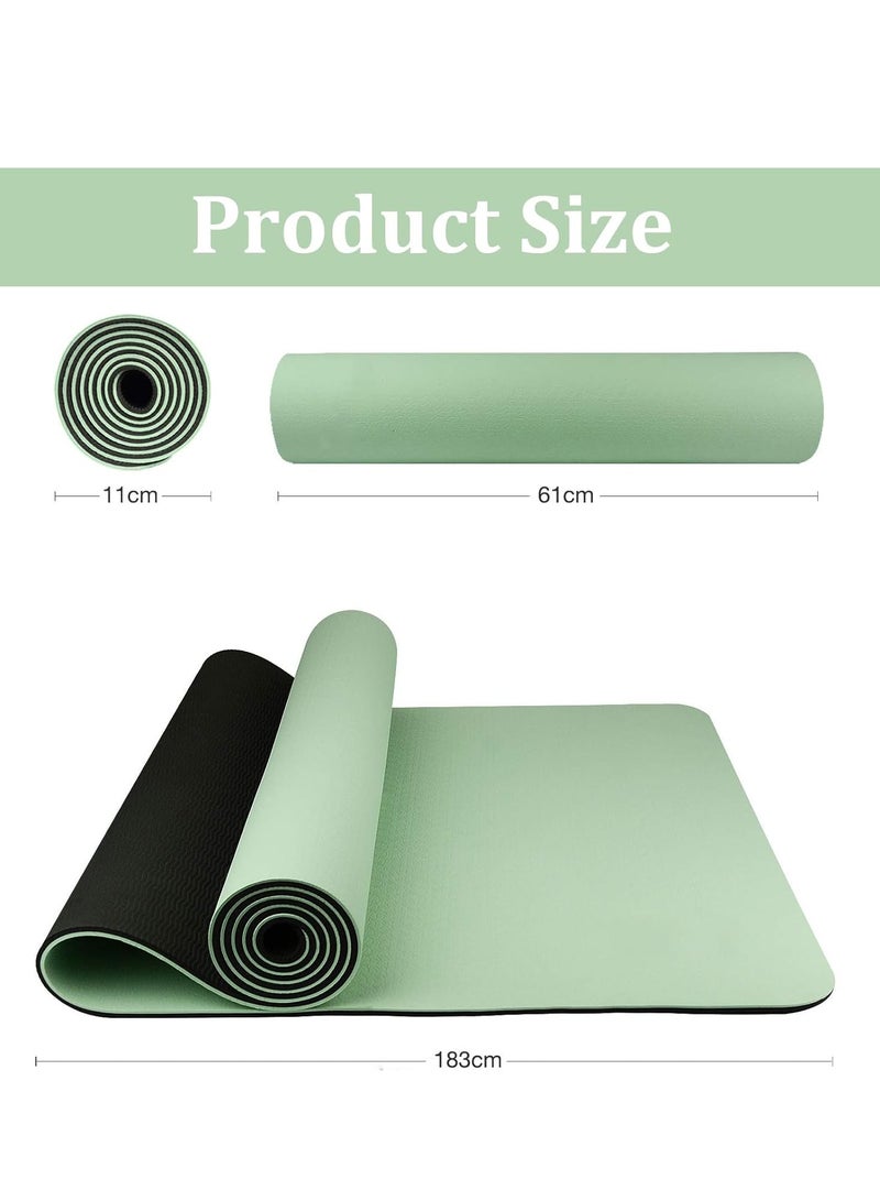 Nariele Yoga Mat, Extra Thick 6MM TPE Fitness Exercise Mat with Carrying Sling  Storage Bag, Workout Mats for Women Men, for Home, Pilates and Floor Exercises - Image 5